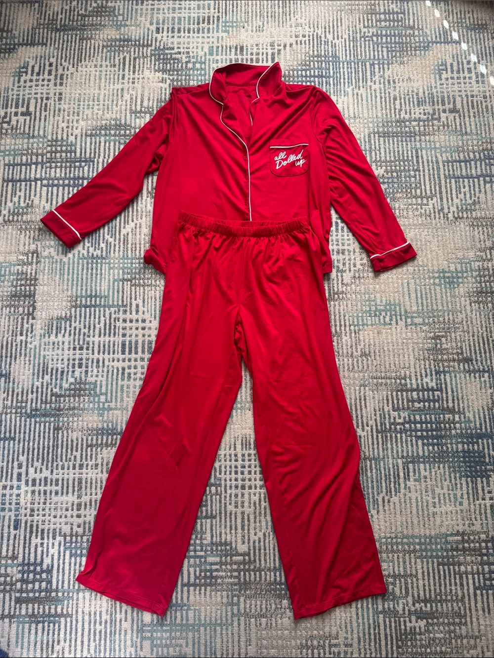 Kate Spade All Dolled Up Red Pajama Set XL Modal Cotton PJs